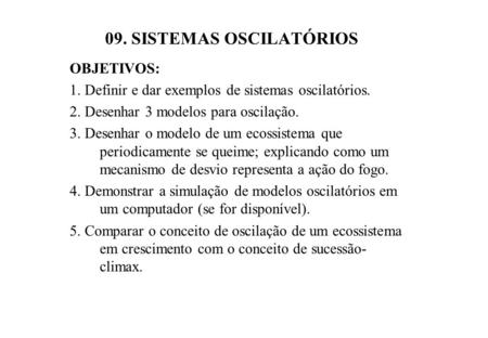 09. SISTEMAS OSCILATÓRIOS