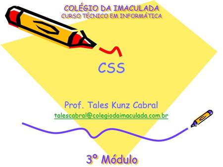 COLÉGIO DA IMACULADA CURSO TÉCNICO EM INFORMÁTICA CSS
