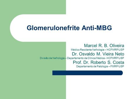 Glomerulonefrite Anti-MBG