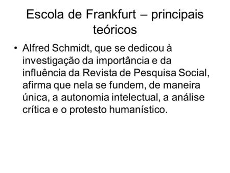 Escola de Frankfurt – principais teóricos