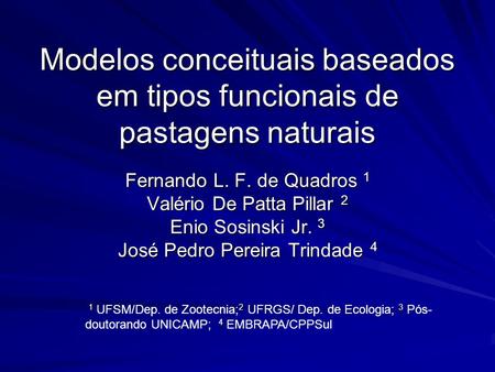 Modelos conceituais baseados em tipos funcionais de pastagens naturais
