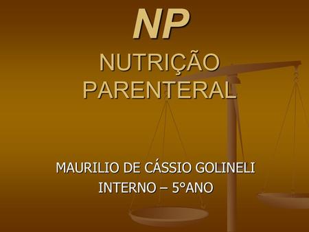 NP NUTRIÇÃO PARENTERAL