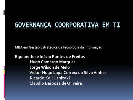 Governança Coorporativa em TI