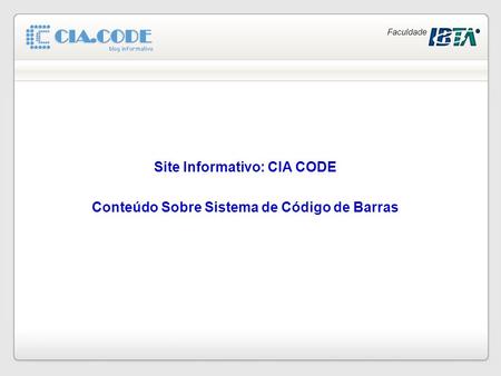Site Informativo: CIA CODE Conteúdo Sobre Sistema de Código de Barras