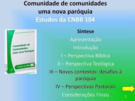 Comunidade de comunidades uma nova paróquia Estudos da CNBB 104
