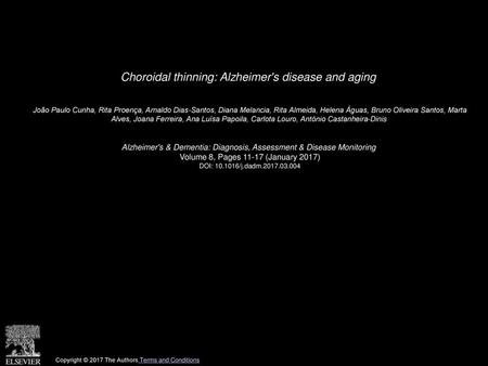 Choroidal thinning: Alzheimer's disease and aging