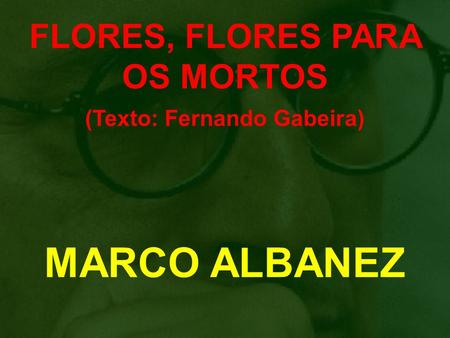 FLORES, FLORES PARA OS MORTOS (Texto: Fernando Gabeira)