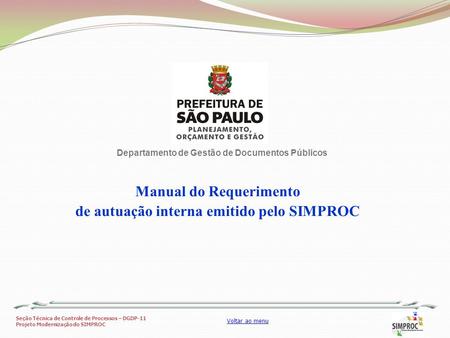 Manual do Requerimento de autuação interna emitido pelo SIMPROC