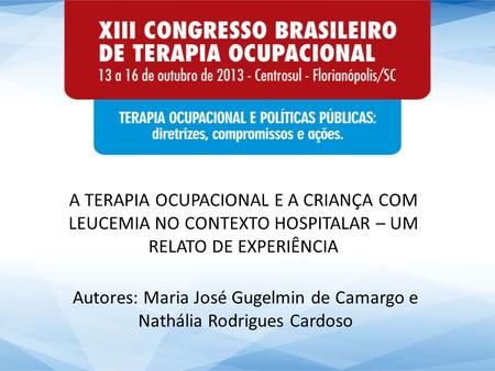 Autores: Maria José Gugelmin de Camargo e Nathália Rodrigues Cardoso