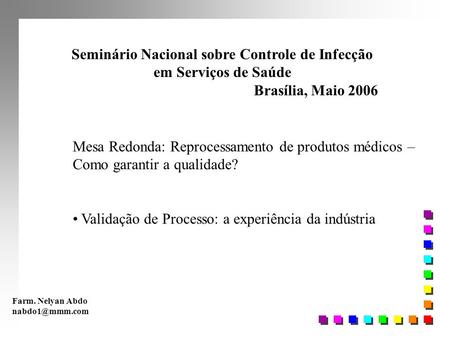 Seminário Nacional sobre Controle de Infecção