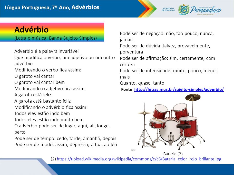 Advérbio Língua Portuguesa, 7º Ano, Advérbios