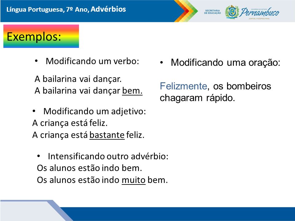 Língua Portuguesa, 6º Ano, Advérbios