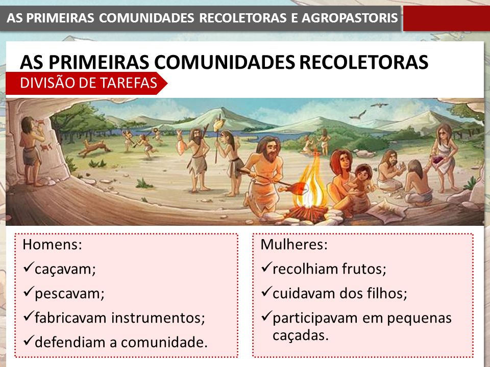 AS PRIMEIRAS COMUNIDADES RECOLETORAS DIVISÃO DE TAREFAS