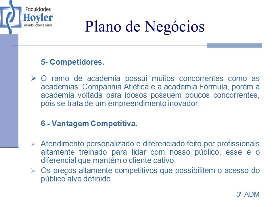 Plano de Negócios 5- Competidores.