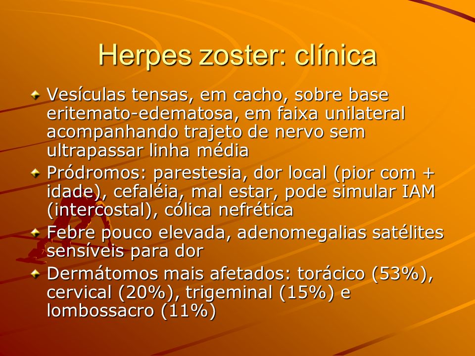 Herpes zoster: clínica