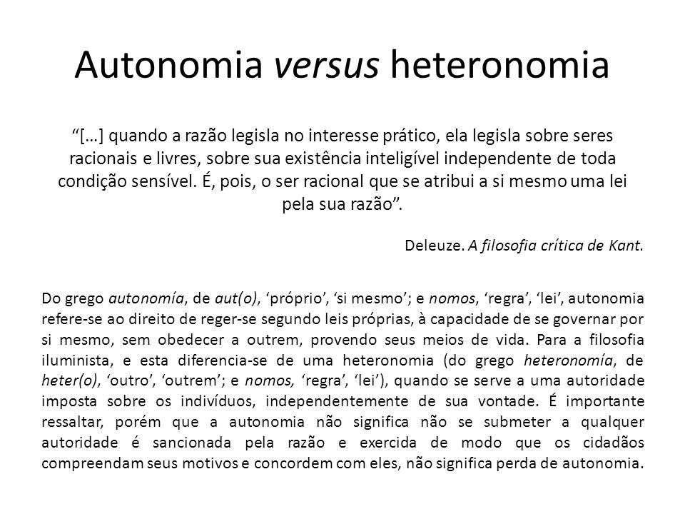 Autonomia versus heteronomia