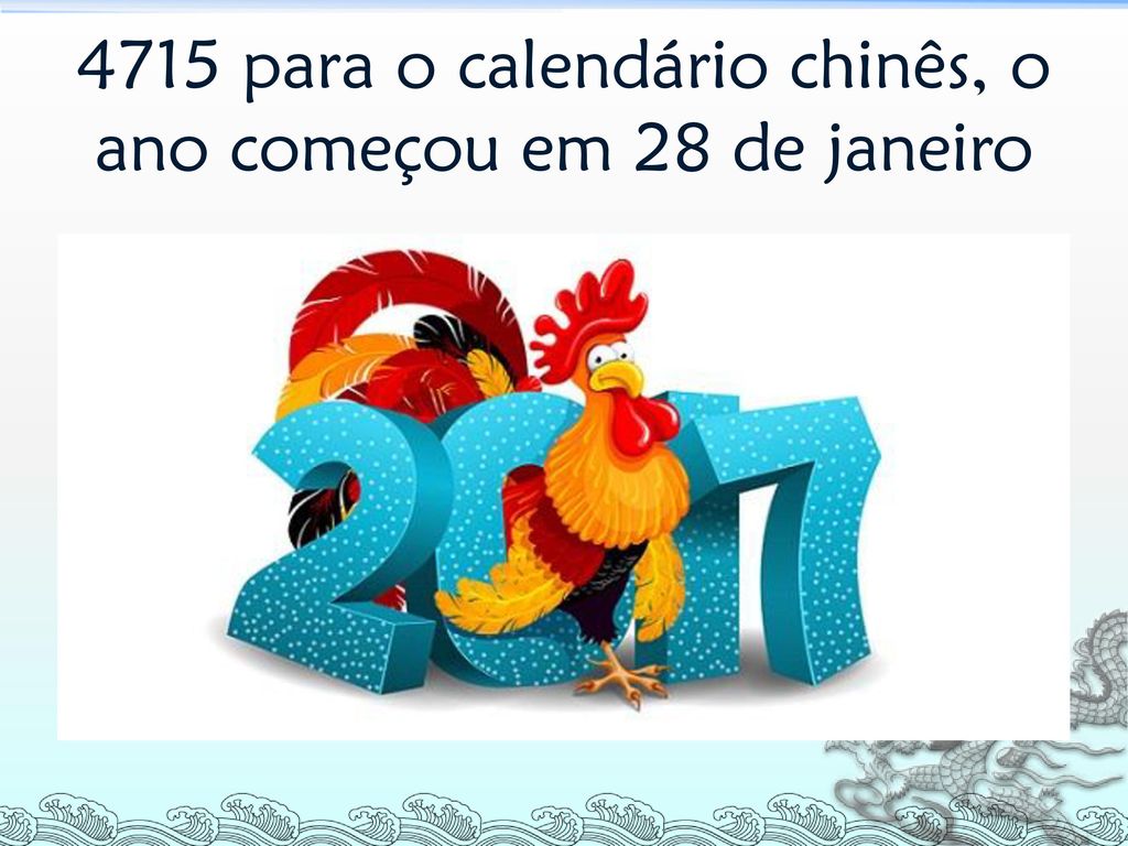 4715 para o calendário chinês, o ano começou em 28 de janeiro