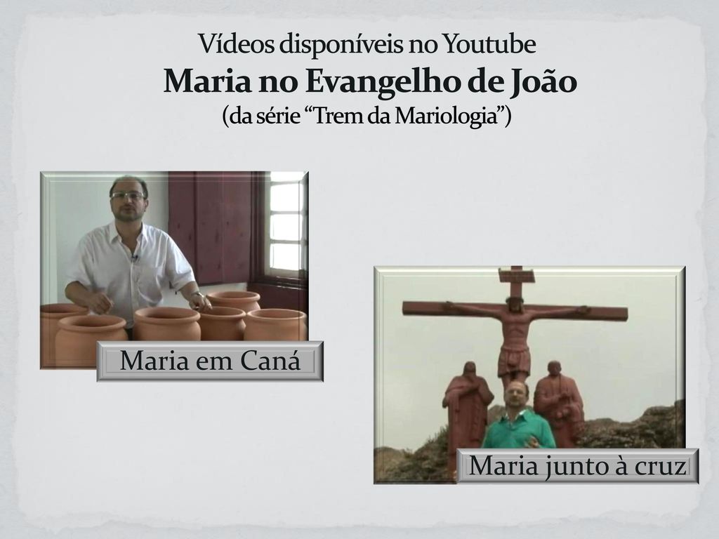 Vídeos disponíveis no Youtube Maria no Evangelho de João (da série Trem da Mariologia )