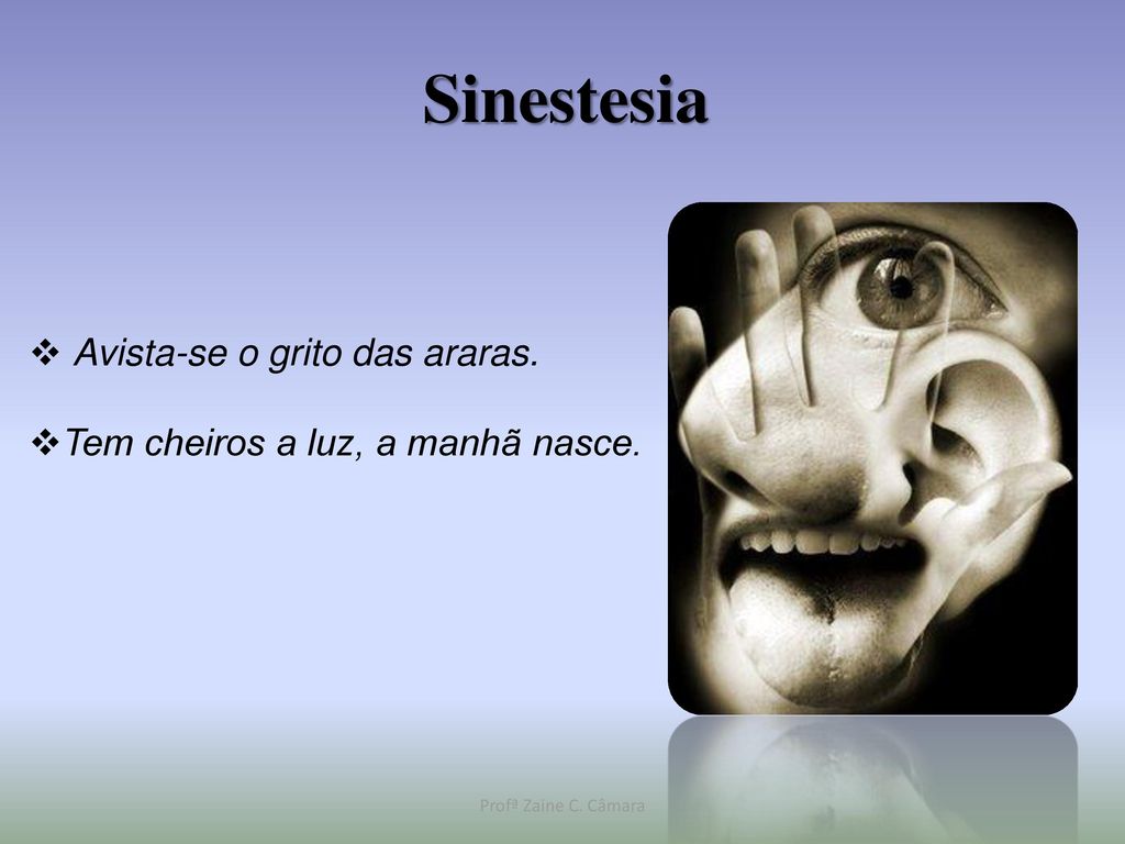 Sinestesia Avista-se o grito das araras.