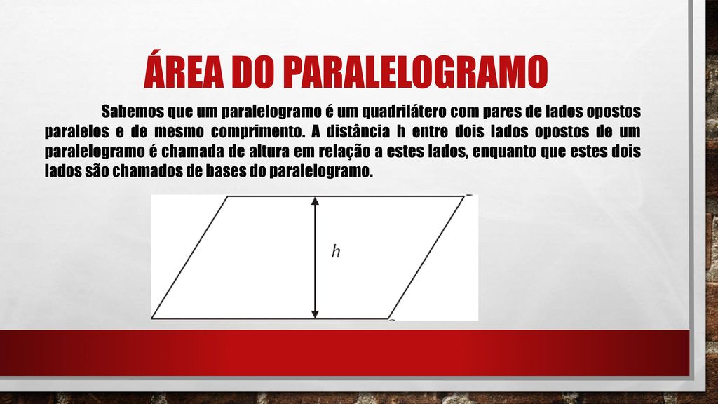 Área do paralelogramo