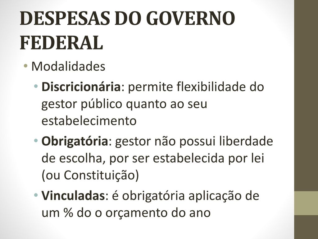 DESPESAS DO GOVERNO FEDERAL