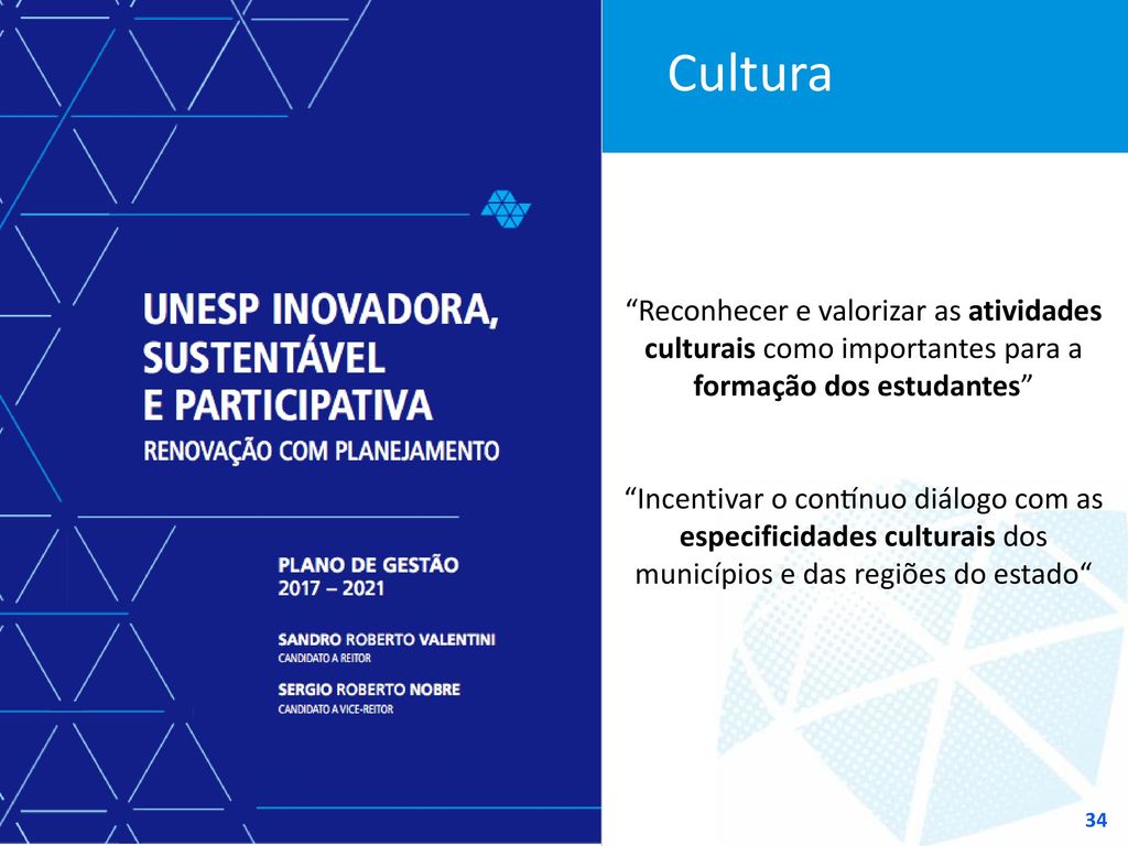Cultura Reconhecer e valorizar as atividades culturais como importantes para a formação dos estudantes