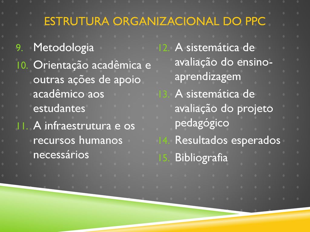 Estrutura organizacional do PPC
