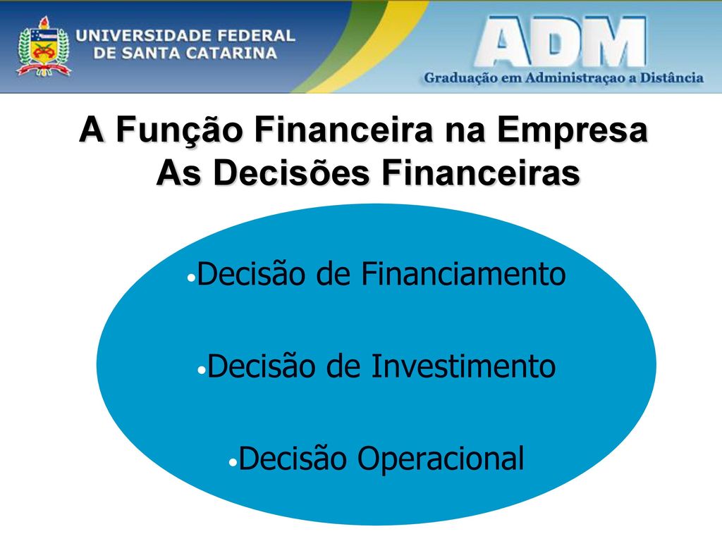 A Função Financeira na Empresa As Decisões Financeiras