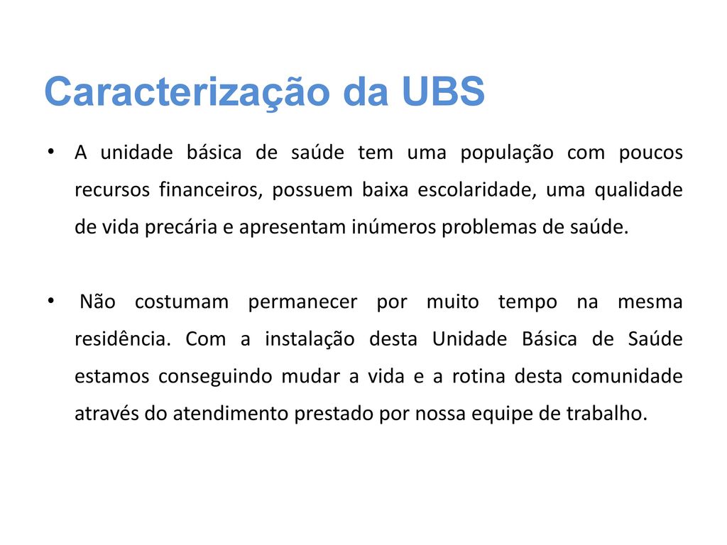 Caracterização da UBS