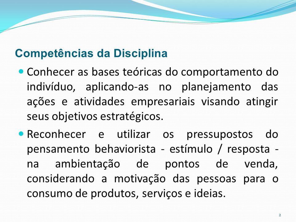 Competências da Disciplina