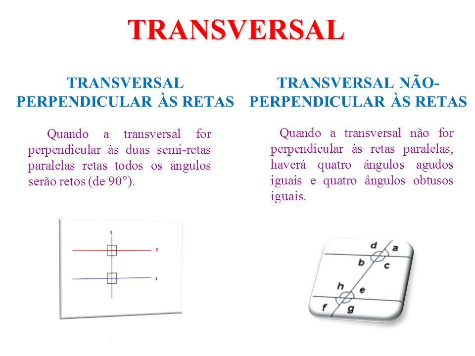 TRANSVERSAL TRANSVERSAL PERPENDICULAR ÀS RETAS