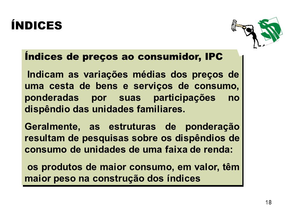 ÍNDICES Índices de preços ao consumidor, IPC