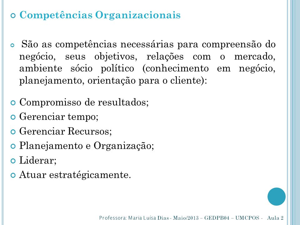 Competências Organizacionais