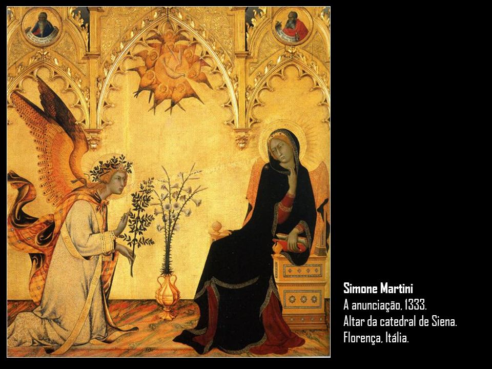 Simone Martini A anunciação, Altar da catedral de Siena. Florença, Itália.