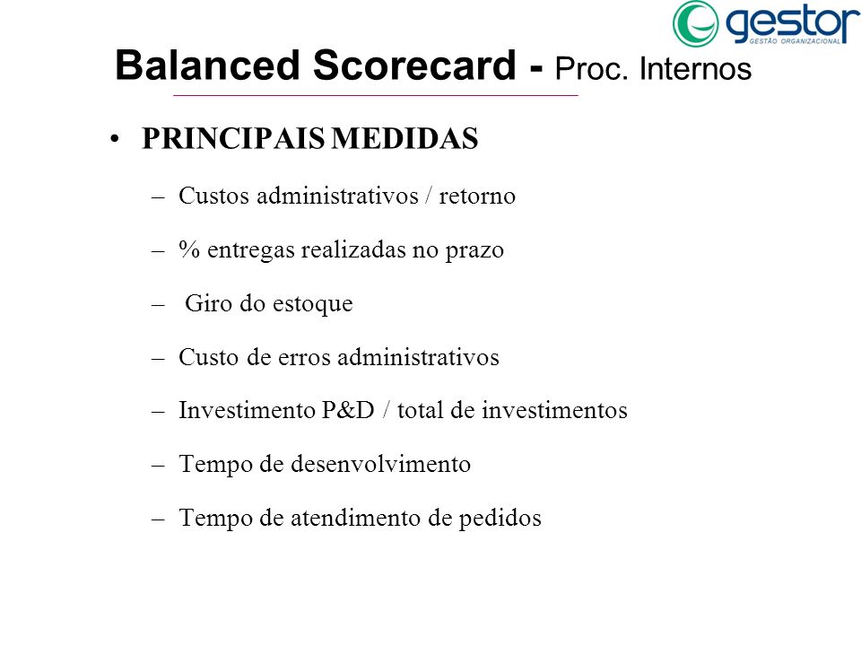 Balanced Scorecard - Proc. Internos