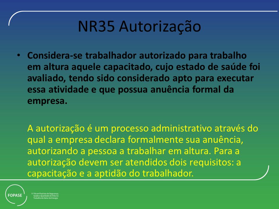 NR35 Autorização