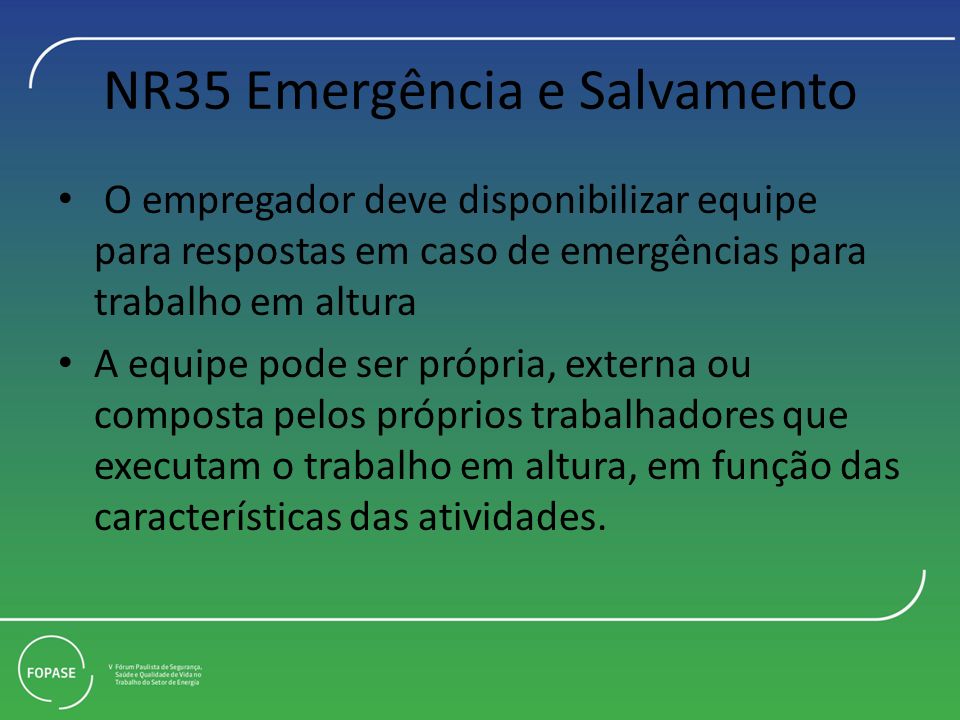NR35 Emergência e Salvamento