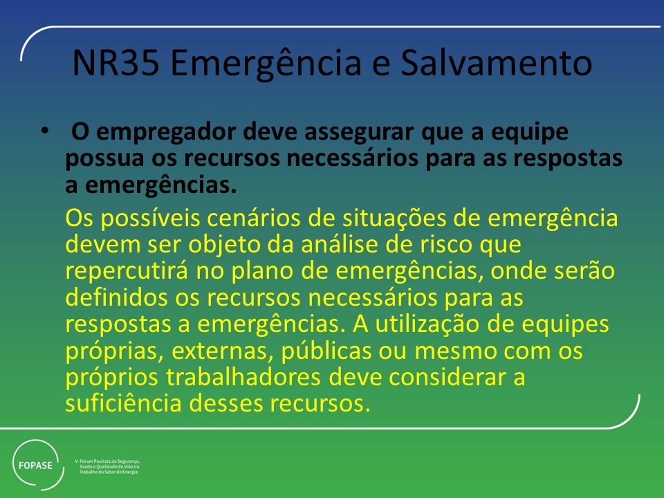 NR35 Emergência e Salvamento