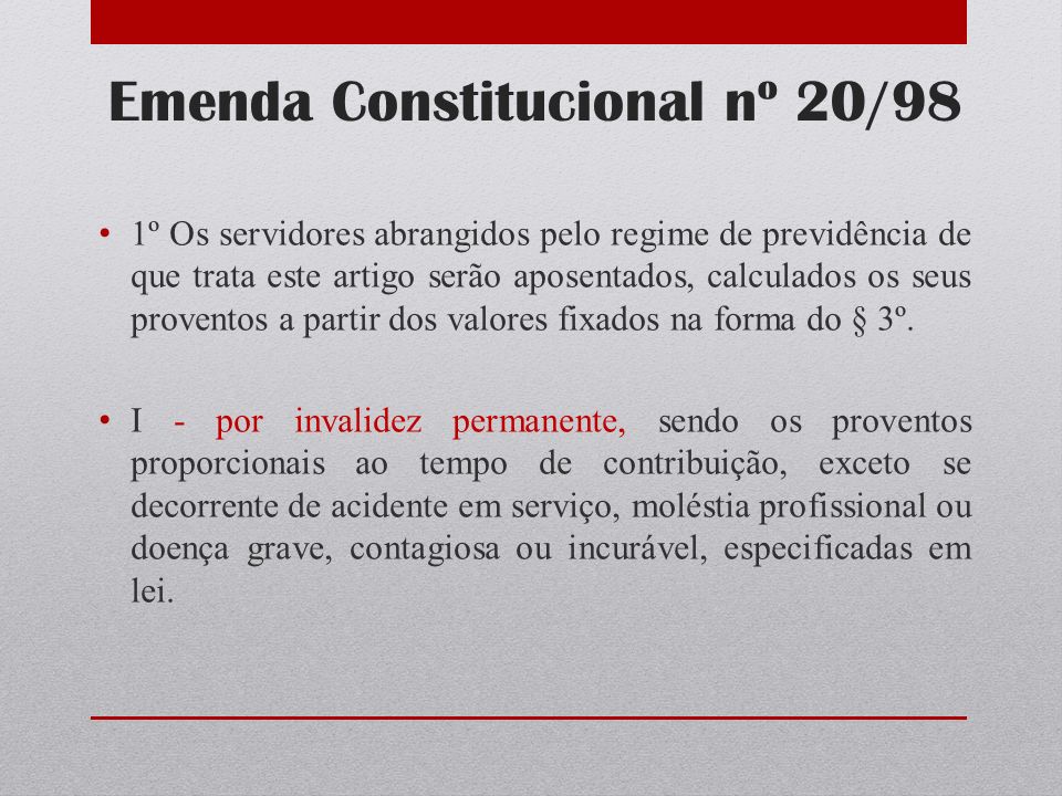 Emenda Constitucional nº 20/98