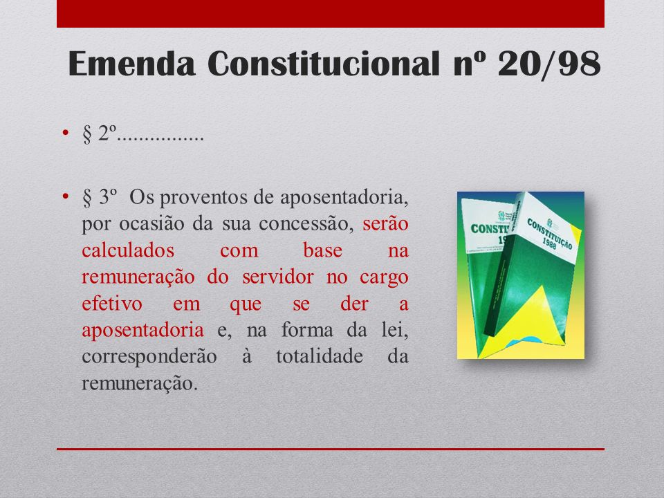 Emenda Constitucional nº 20/98