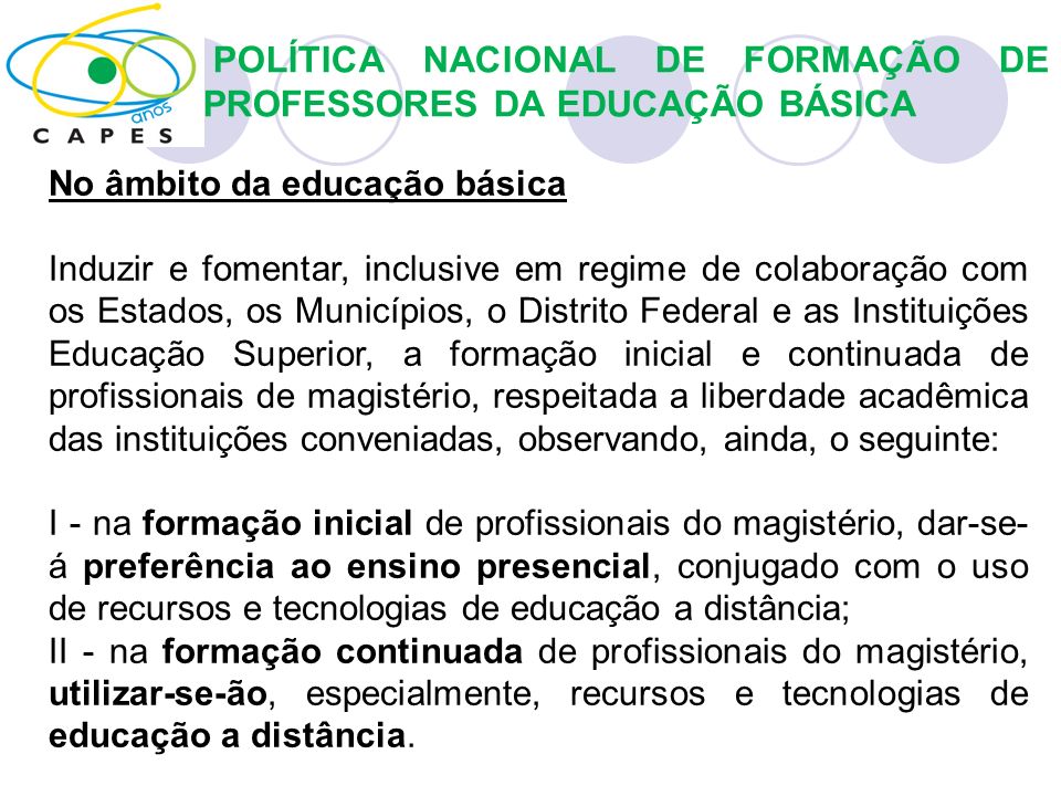 POLÍTICA NACIONAL DE FORMAÇÃO DE PROFESSORES DA EDUCAÇÃO BÁSICA