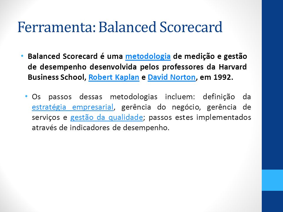 Ferramenta: Balanced Scorecard