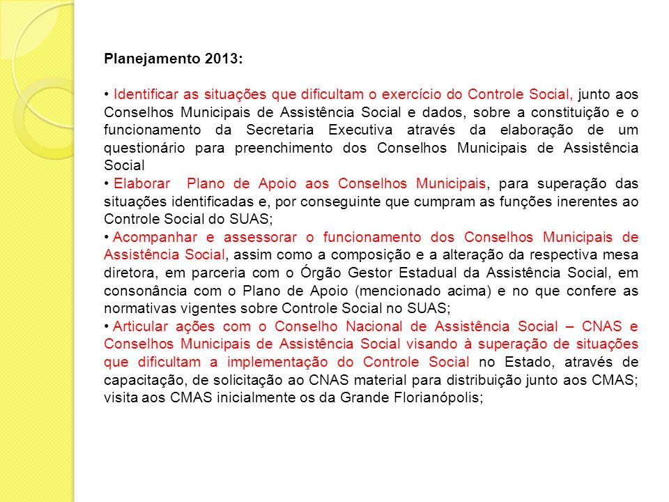 Planejamento 2013: