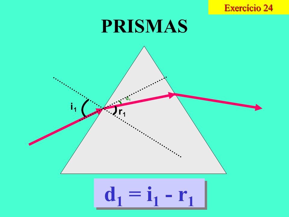 Exercício 24 PRISMAS d1 i1 r1 d1 = i1 - r1