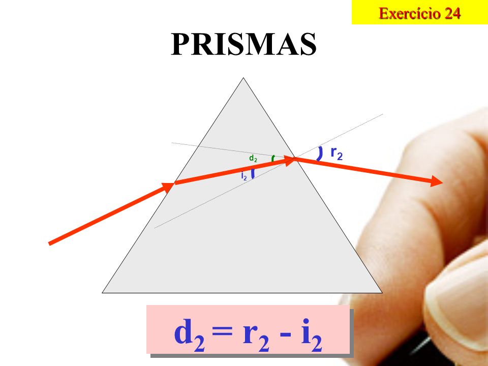 Exercício 24 PRISMAS r2 d2 i2 d2 = r2 - i2