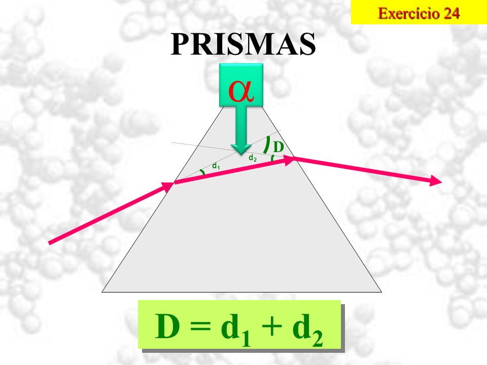 Exercício 24 PRISMAS  D d2 d1 D = d1 + d2