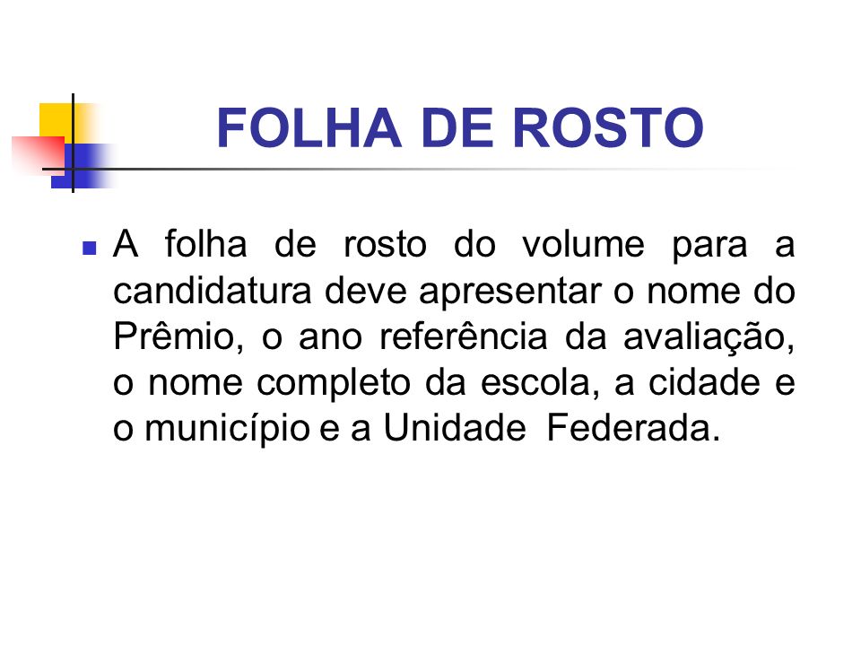 FOLHA DE ROSTO