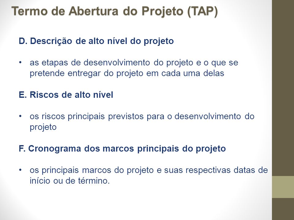 Termo de Abertura do Projeto (TAP)