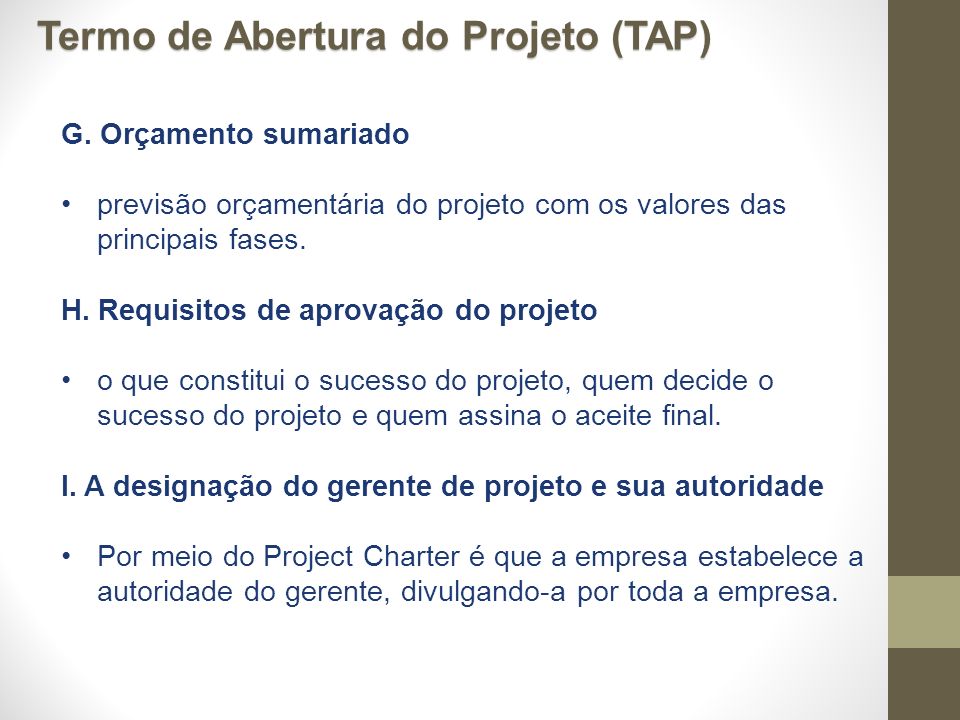 Termo de Abertura do Projeto (TAP)