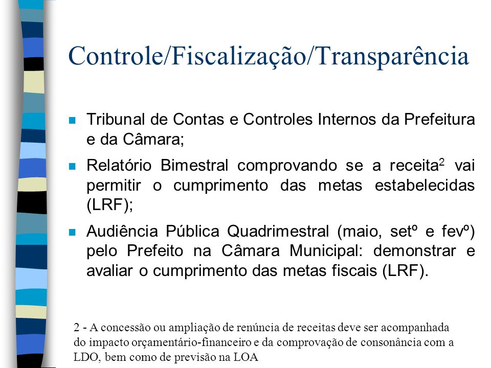 Controle/Fiscalização/Transparência